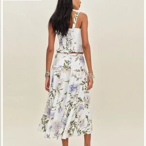Reformation White and Purple Floral Midi Dress